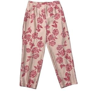 Adrianna Papell silk rose beaded pants